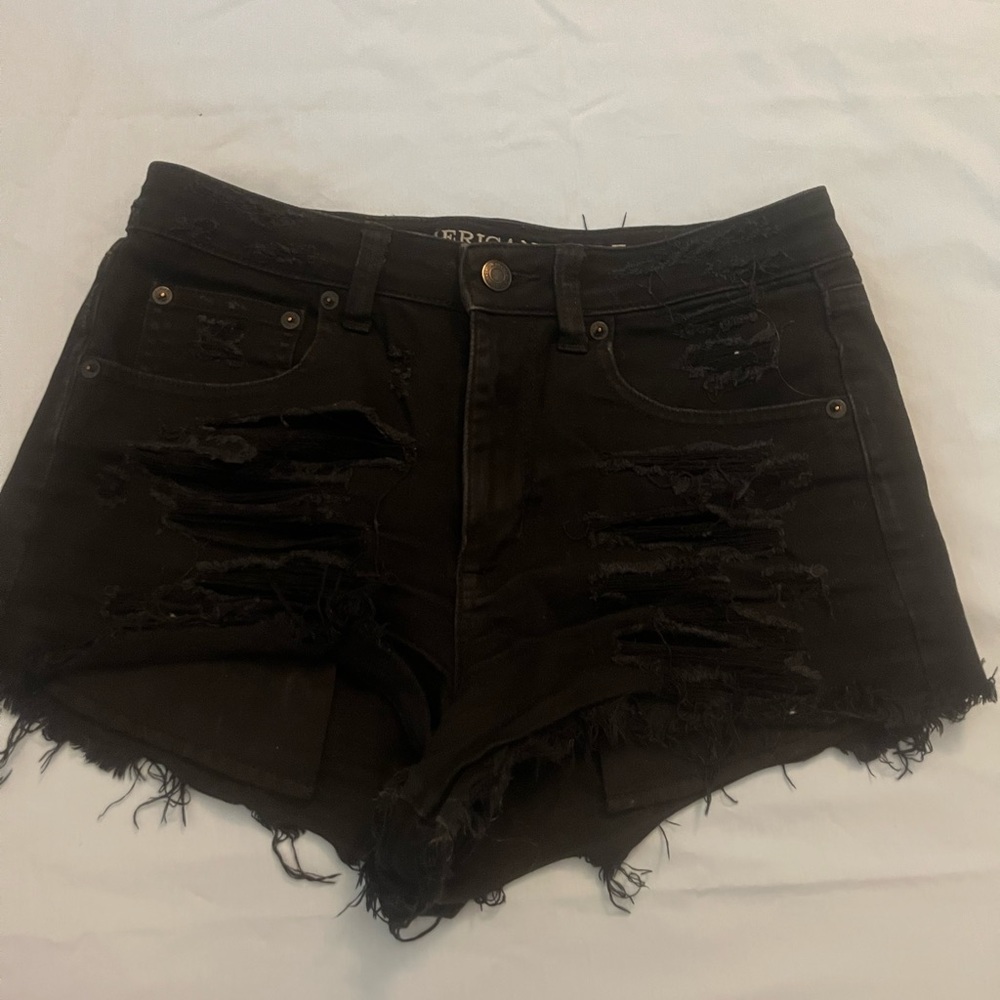 American Eagle black jean shorts